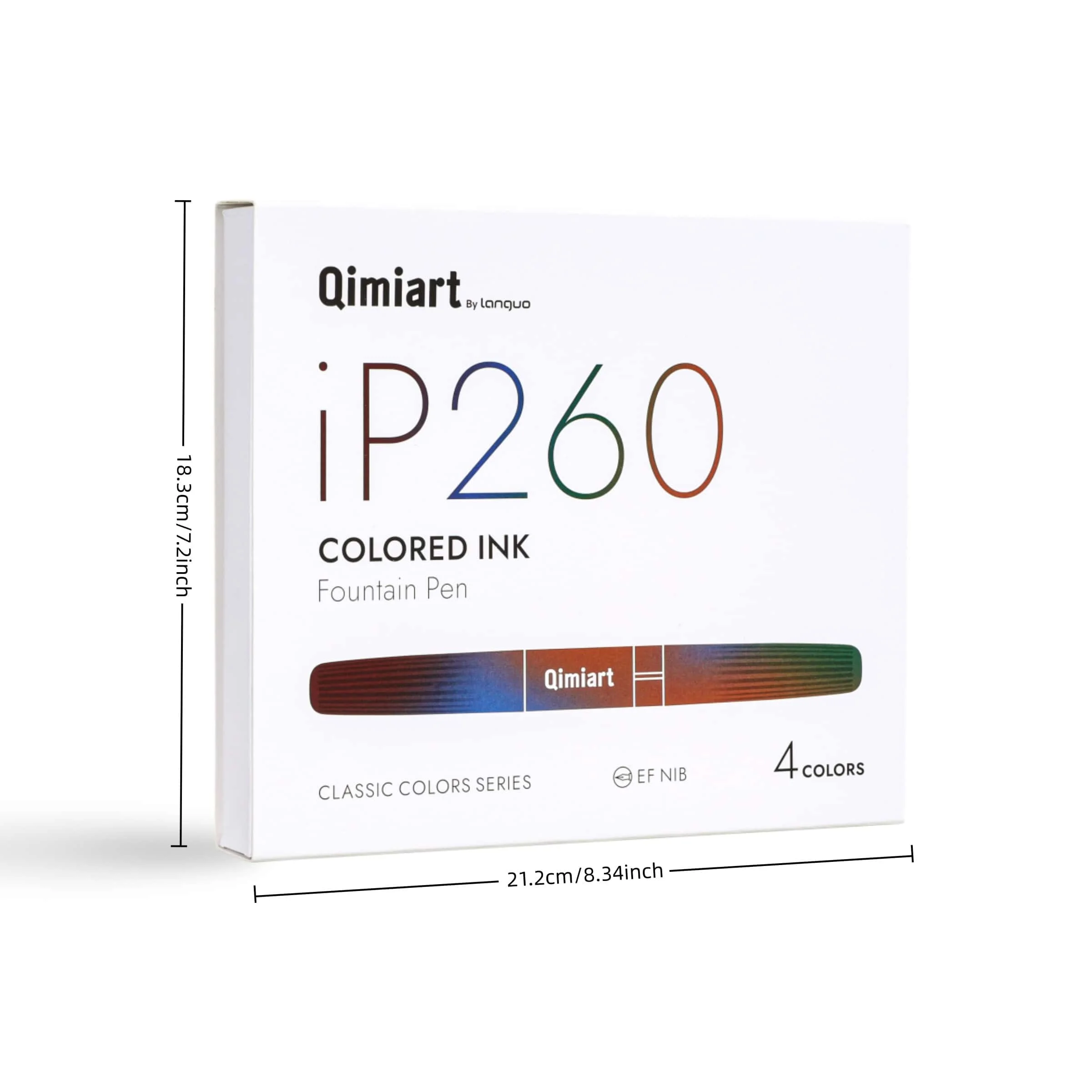 LANGUO Large-Capacity Ink Cartridge Color Fountain Pen 4-Color Set, 5 Atmospheric Color Combinations, for Journal Layout, Sketch