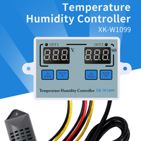 Dual Display Digital Temperature Humidity Controller AC 110-220V Egg Incubator Thermostat Humidity Controller XK-W1099 EU Plug