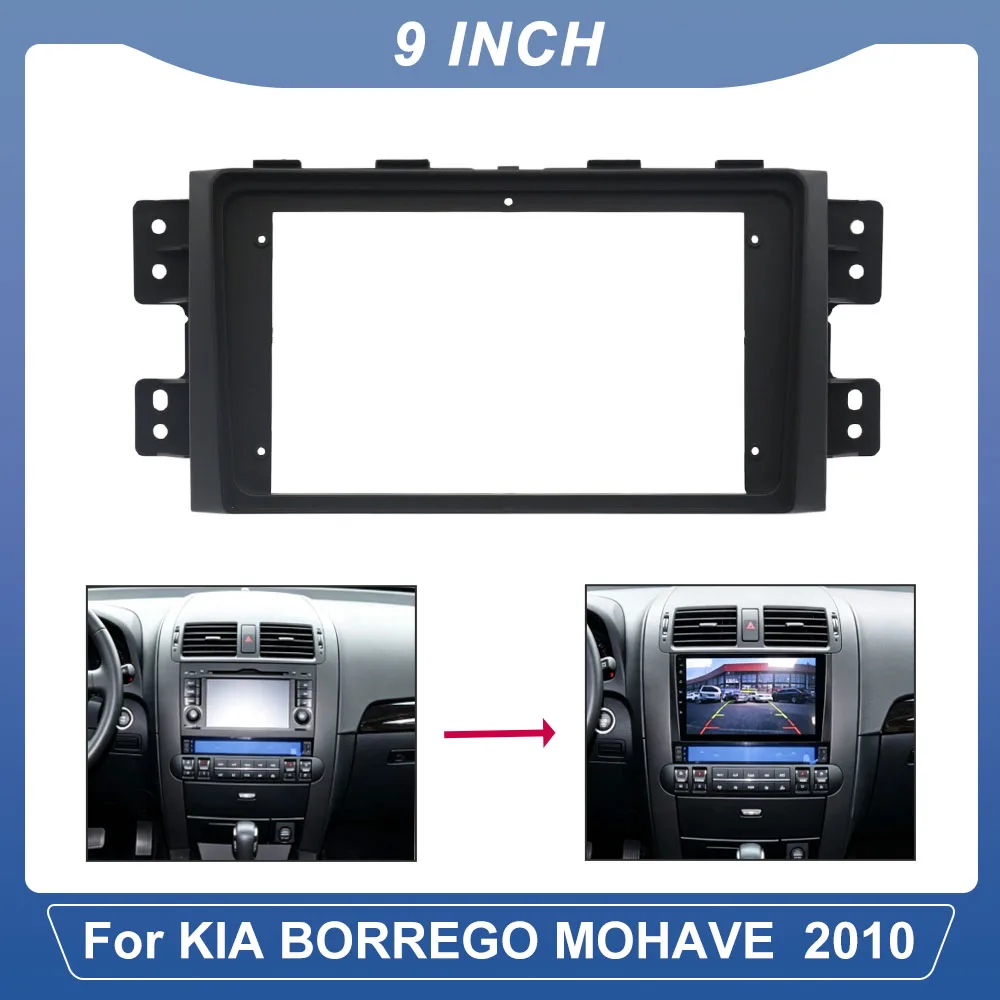 9 Inch Radio Fascia Kit for Kia Mohave Borrego 2010 Android Screen Frame Wiring Harness Set