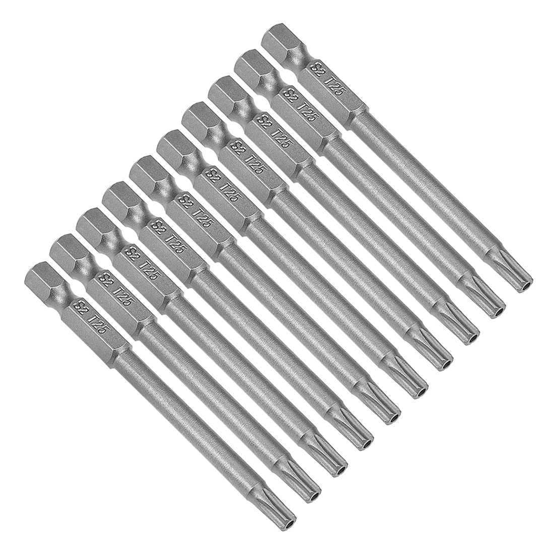 

10Pcs 75mm Security Torx Screwdriver Bits 1/4" Hex Shank T25 Magnetic Security Torx Screwdriver Bit Hand Tool for Electric Drill