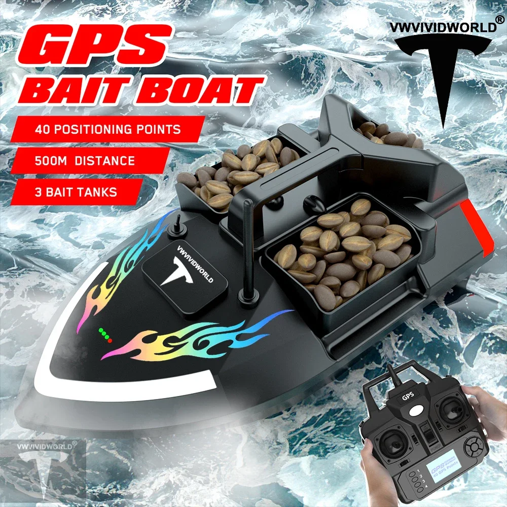 VWVIVIDWORLD Brand,High Quality,2024 New,Dual Battery,Long Battery Life,Large Capacity,RC Bait Boat,Remote Control Bait Boat