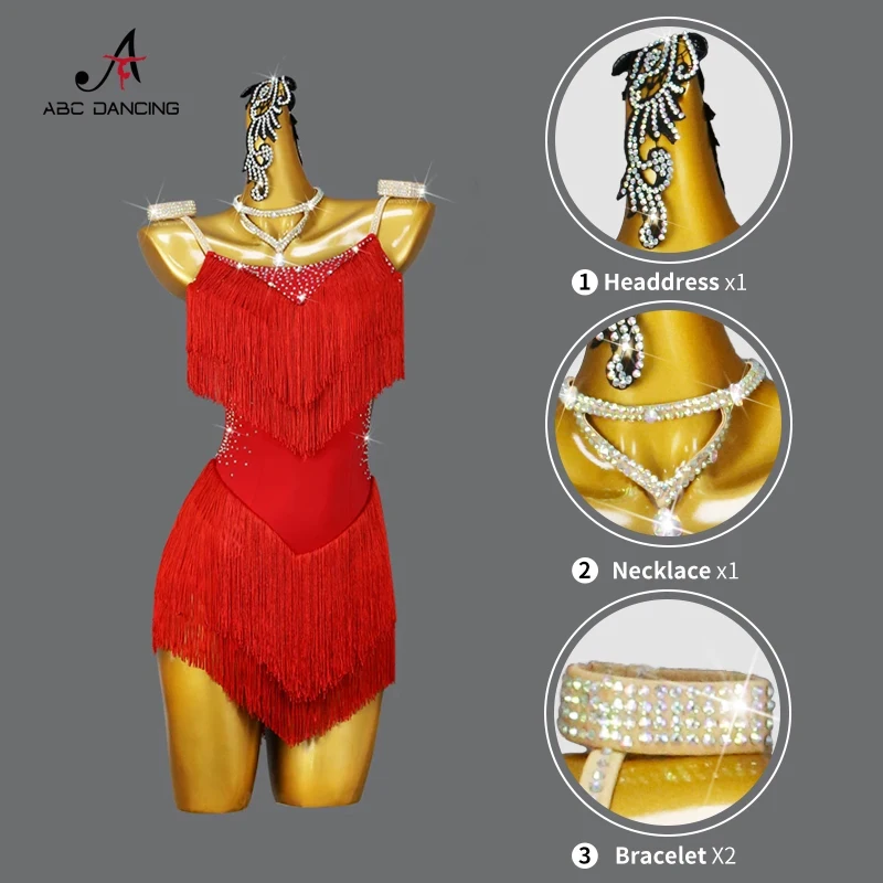 2025 New Latin Dance Fringe Dress Sexy Women Competition Prom Costume Ballroom Practice DanceWear Bodycon Girl Line Skirt stage