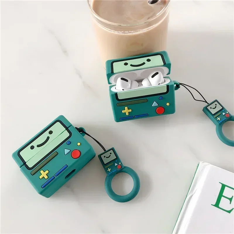 Cartoon Green BMO Game Player Headphone Case For Apple Airpods 1 2 3 4 Pro Pro2 Silicone Earphone Protective Cover For AirPods 4