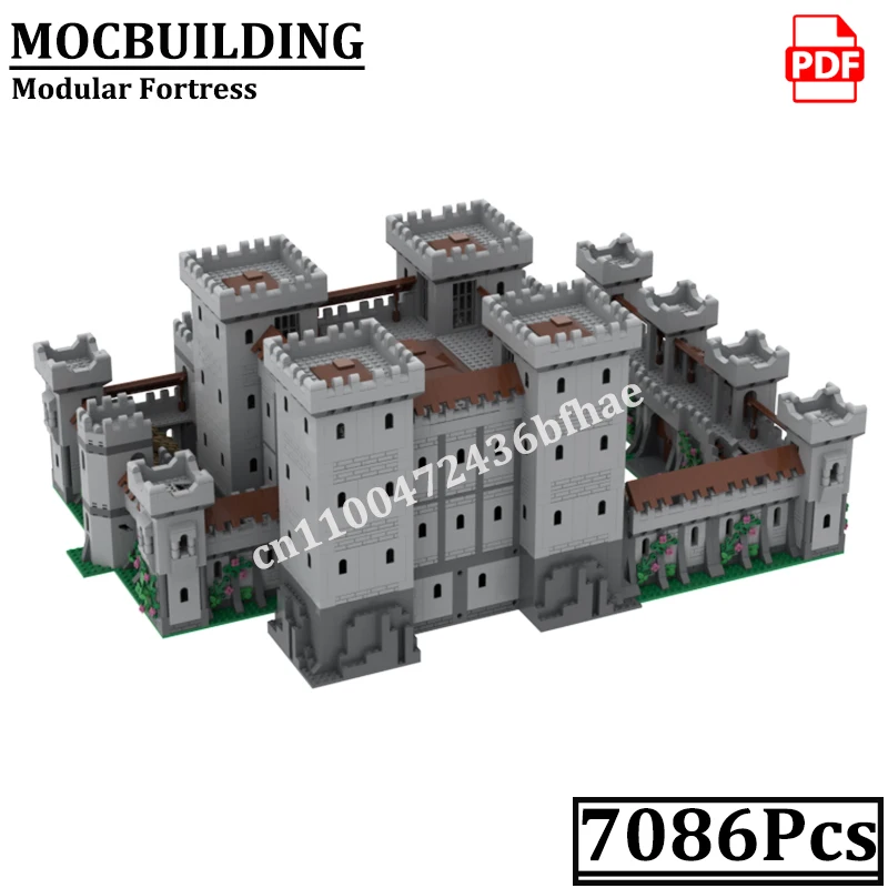 Modular Medieval Castle Fortress Buildings Town Model MOCBUILDING Knight Construction Desktop Decoration Toys Gift