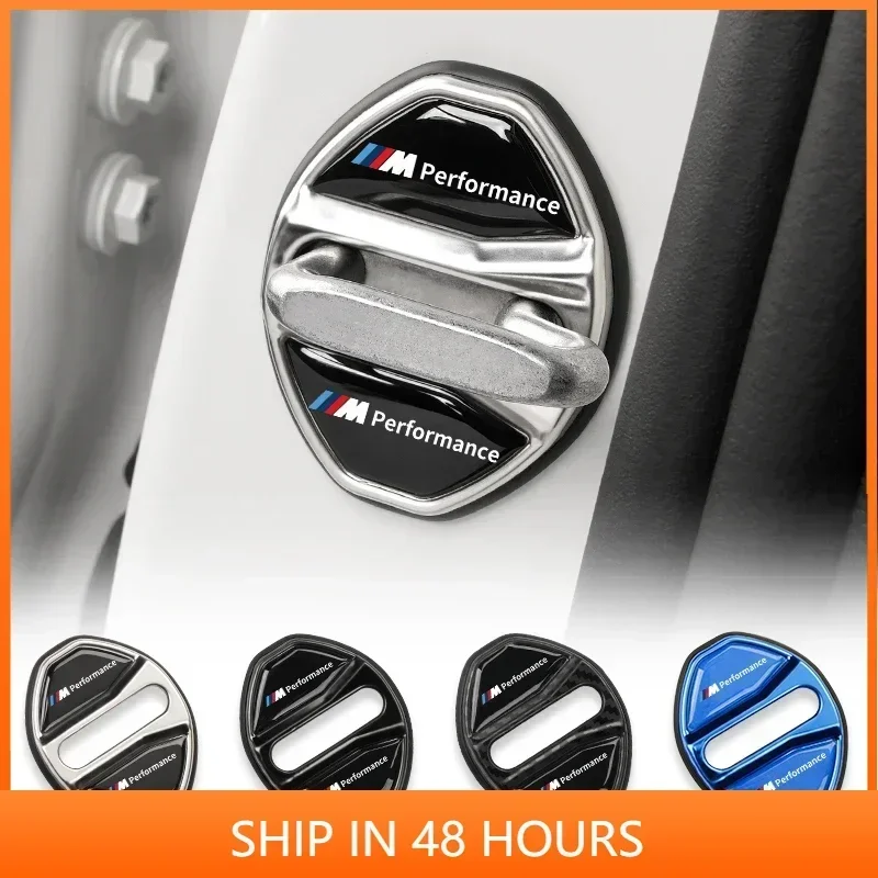 

-4PCS Car Door Lock Cover For BMW 3 5 Series G60 G20 G11 G22 G23 G26 i3 i4 X1 U11 Stainless Steel Door Lock Protective Stickers