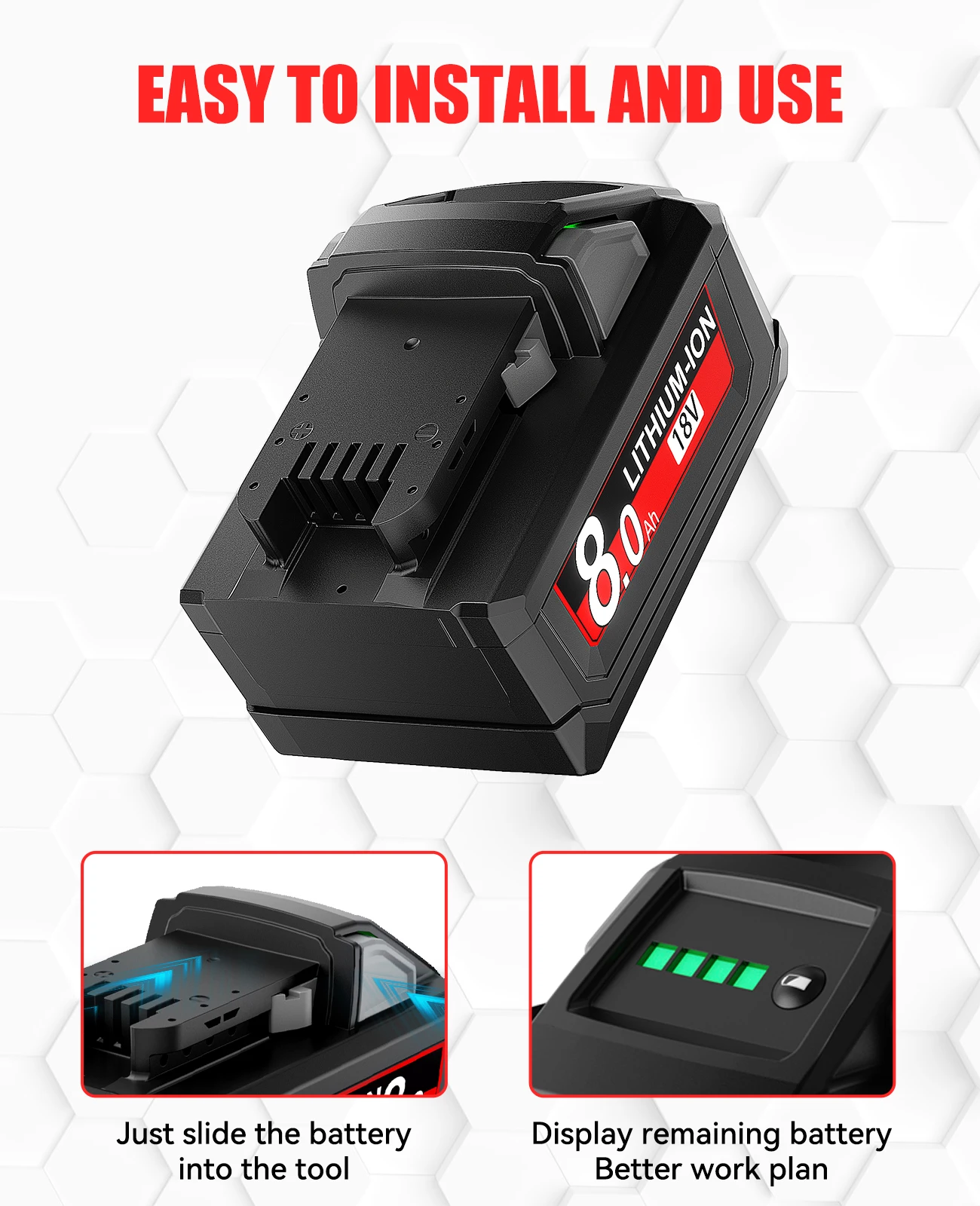 لميلووكي M18 18 فولت 8000 مللي أمبير استبدال لميلووكي M18B5 XC بطارية ليثيوم أيون M18B 48-11-1815 48-11-1850 2604-22