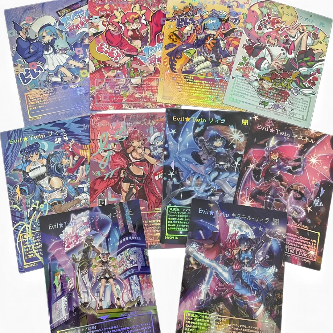 

Коллекционная карта Yu-Gi-Oh! Live Twin Ki Sikil DIY с лазерным рельефом, Live Twin Lil La Sweet Evil Twin Ki Sikil, аниме-игра, коллекционная карта, игрушка, подарок