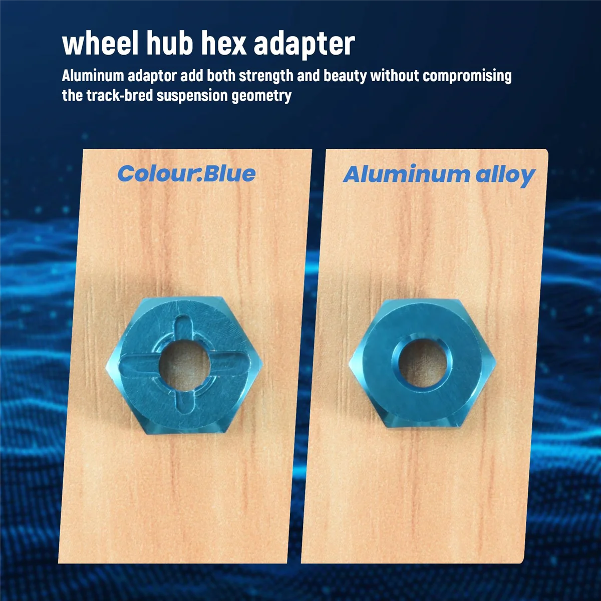 Aluminum Alloy 12mm Combiner Wheel Hub Hex Adapter Upgrades for Wltoys 144001 1/14 RC Car Spare Parts,Blue