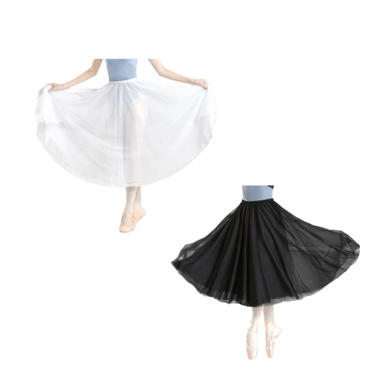 

Layered Meshes Ballet Skirt Dance Skirt Elastic Waist Gymnastics Ballet Skirt Dropship