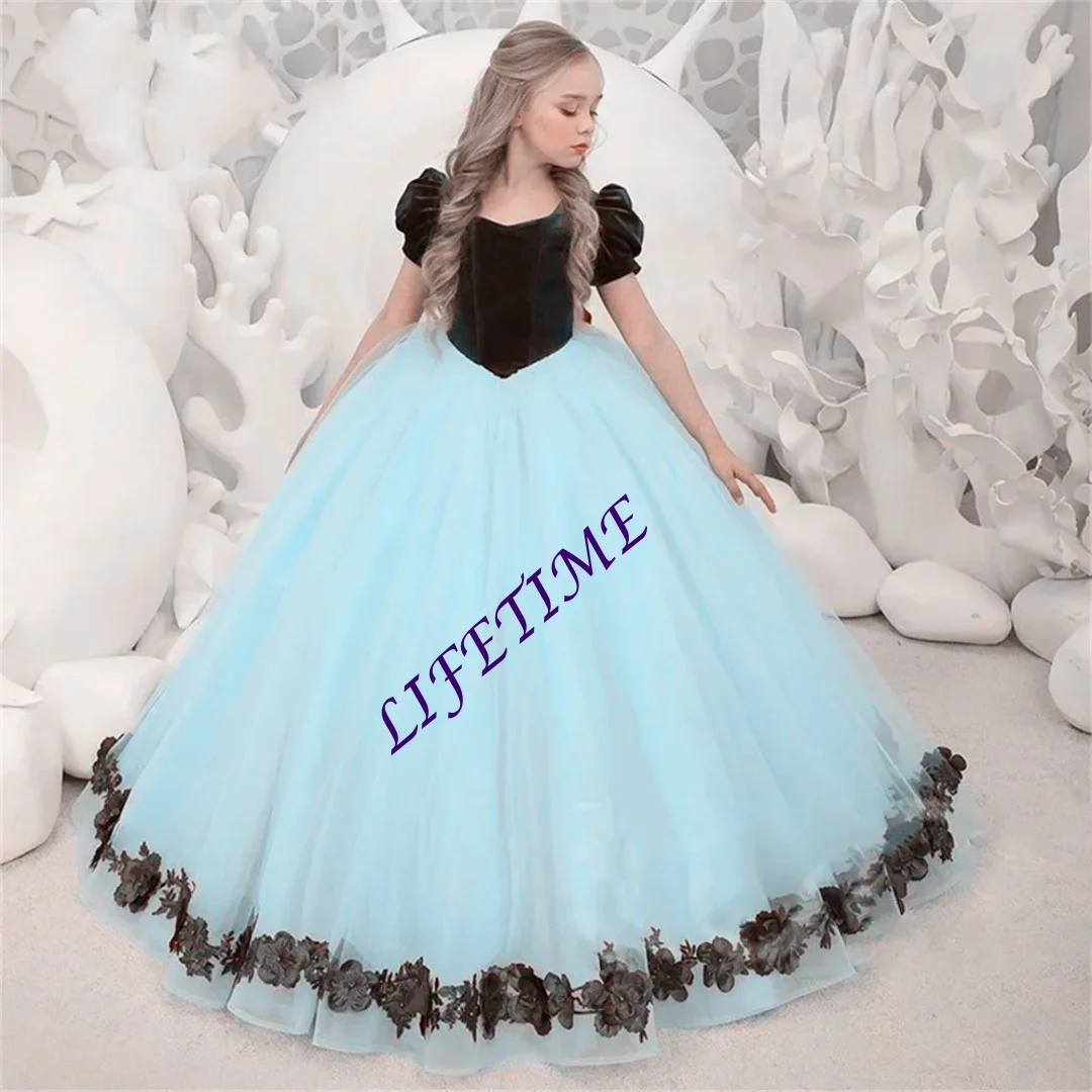 abito-da-ragazza-di-fiori-personalizzato-splendida-piccola-principessa-applique-blu-o-giallo-nero-con-fiocco-rosso-serata-di-ballo-per-feste-di-compleanno-per-bambini