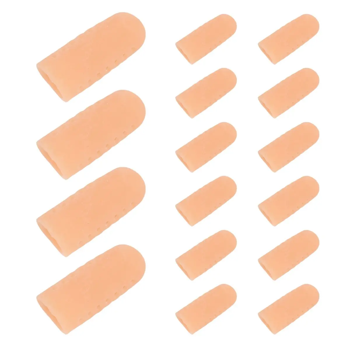 B-est 16Pcs Silicone Finger Protectors, Breathable Finger Caps, Fingertips Covers, Finger Sleeves Support for Finger Cracking