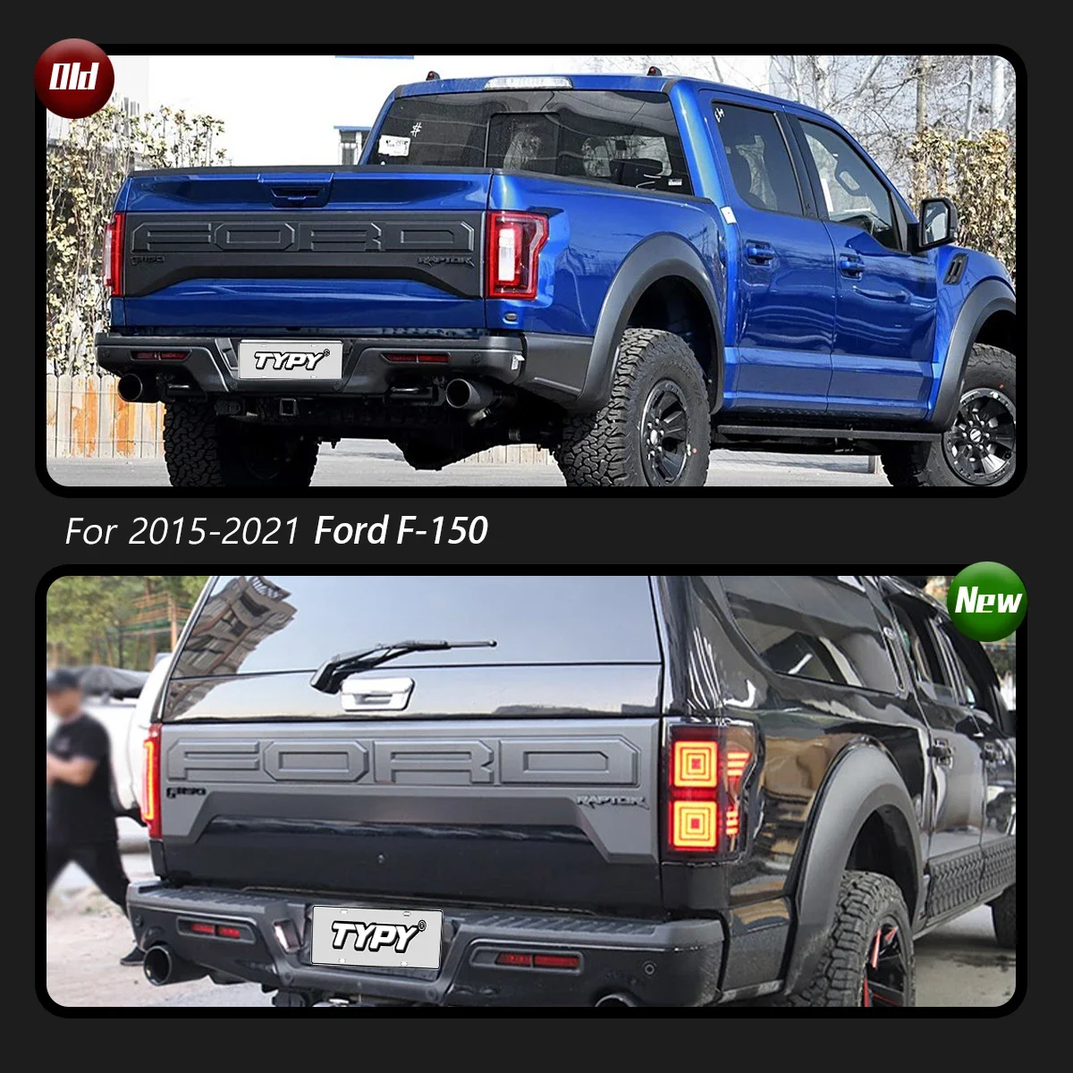 TYPY Car For Ford F150 Taillight 2015-2021 Upgrade Modified to New DRL Dynamic Turn Signal LED Taillight Auto Accessories