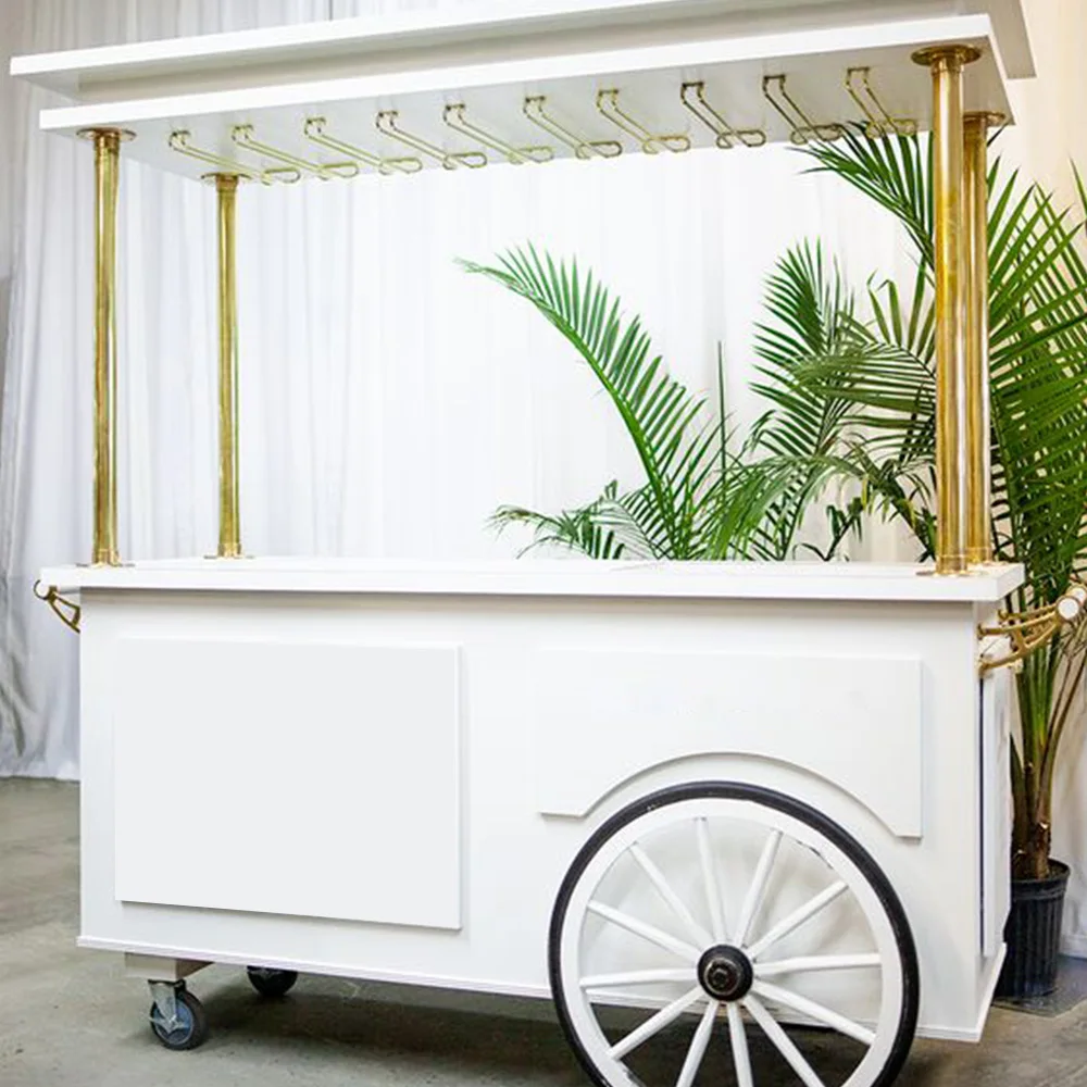 R*-Ice Cream Cart Food Trailer Fast Food Snack Food Multi-Scene Event Wheels & Custom Fiberglass Wedding Mobile Candy view 3