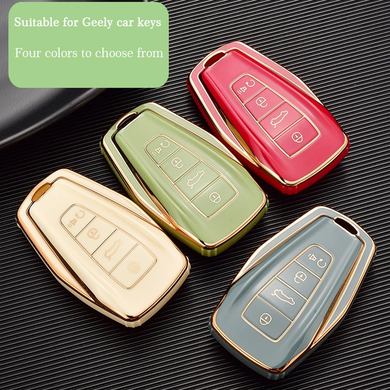 Car Key Case Protector Cover Holder for Geely Coolray Atlas Boyue NL3 Emgrand X6 X7 EX7 GT GC9 Borui TPU Keyless Shell Fob