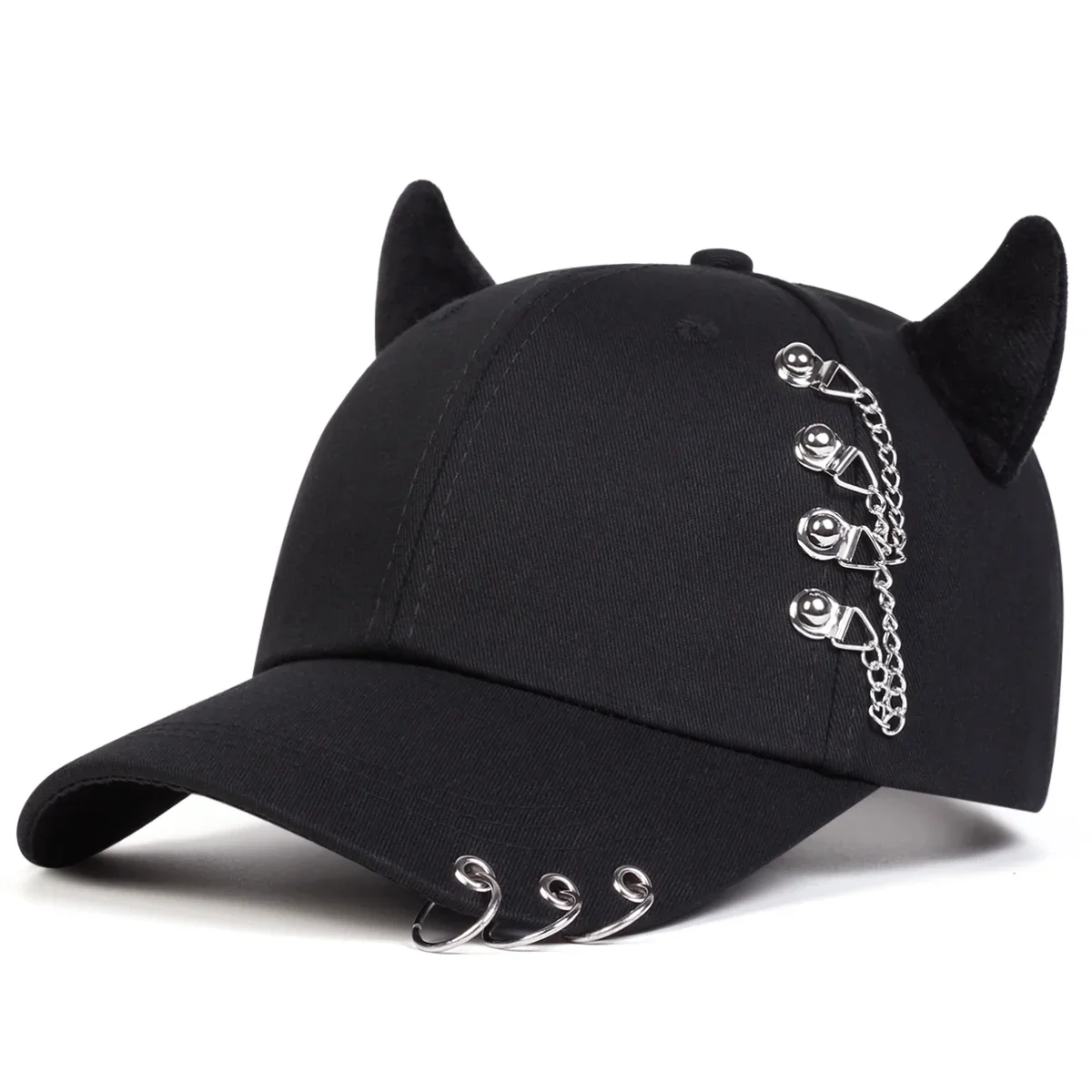 للجنسين التعميم الحديد الدائري البقرة القرن شخصية قبعات البيسبول ربيع الخريف في الهواء الطلق قابل للتعديل قبعات عادية قبعة واقية من الشمس #3