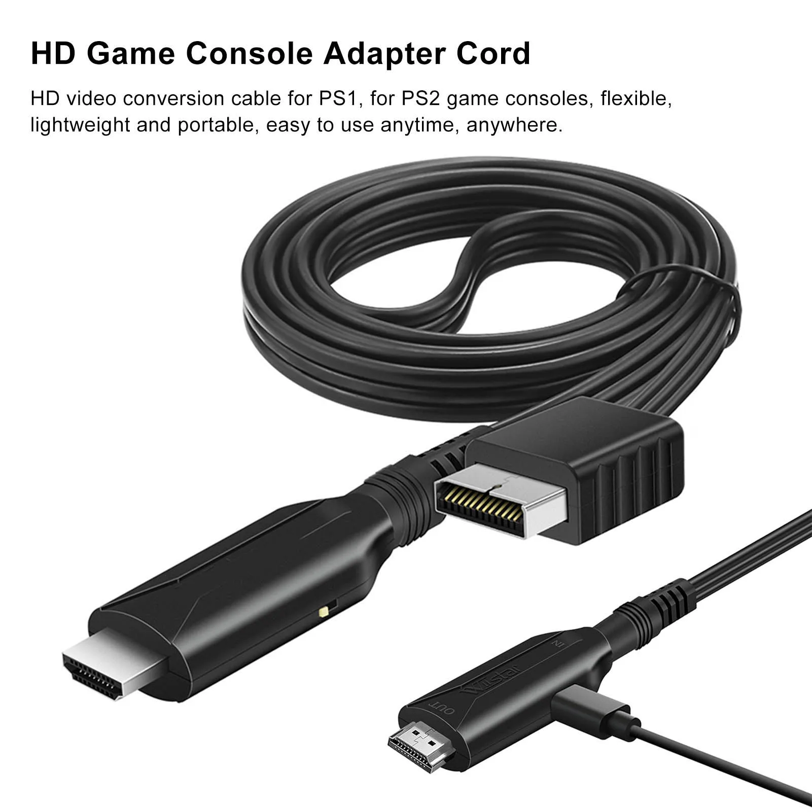 for PS1 to HD Multimedia Interface Cable Plug and Play Game Console Video Converter Cord for PS2