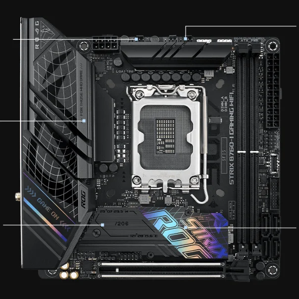 

ROG STRIX B760-I GAMING WIFI Motherboard Small Blow Snow PCIE 5.0 DDR5 Wi-Fi 6E ATX 14th & 13th & 12th Gen Processors