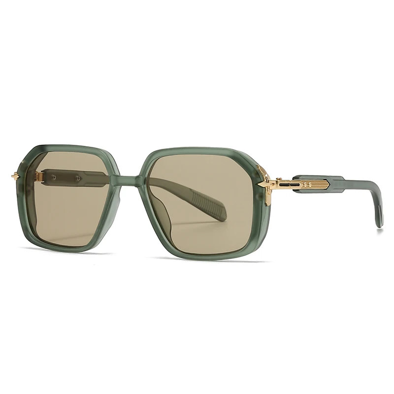 6088European and American Male Aviator Glasses Retro Sunglasses Square Frame Sunglasses Cross-Border Spot Metal Leg Decoration