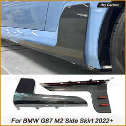 Dry Carbon Fiber Side Skirts Spoiler for BMW M2 G87 2022+ FRP Side Skirts Aprons Canards Trim Lip Splitter Bodykit Accessories