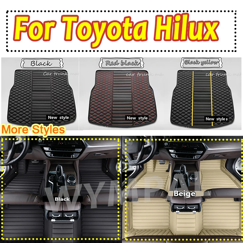 

Роскошные автомобильные коврики на заказ для Toyota Hilux 2015 2016 2017-2019, авто роскошные кожаные мужские и женские автомобильные коврики с полным покрытием
