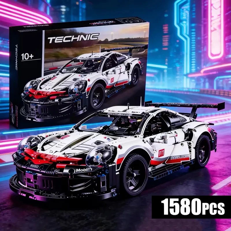 

Конструктор Technic 911RSR (1580 деталей) — гоночный автомобиль, модель для сборки, подарок на день рождения для мальчиков, украшение для дома