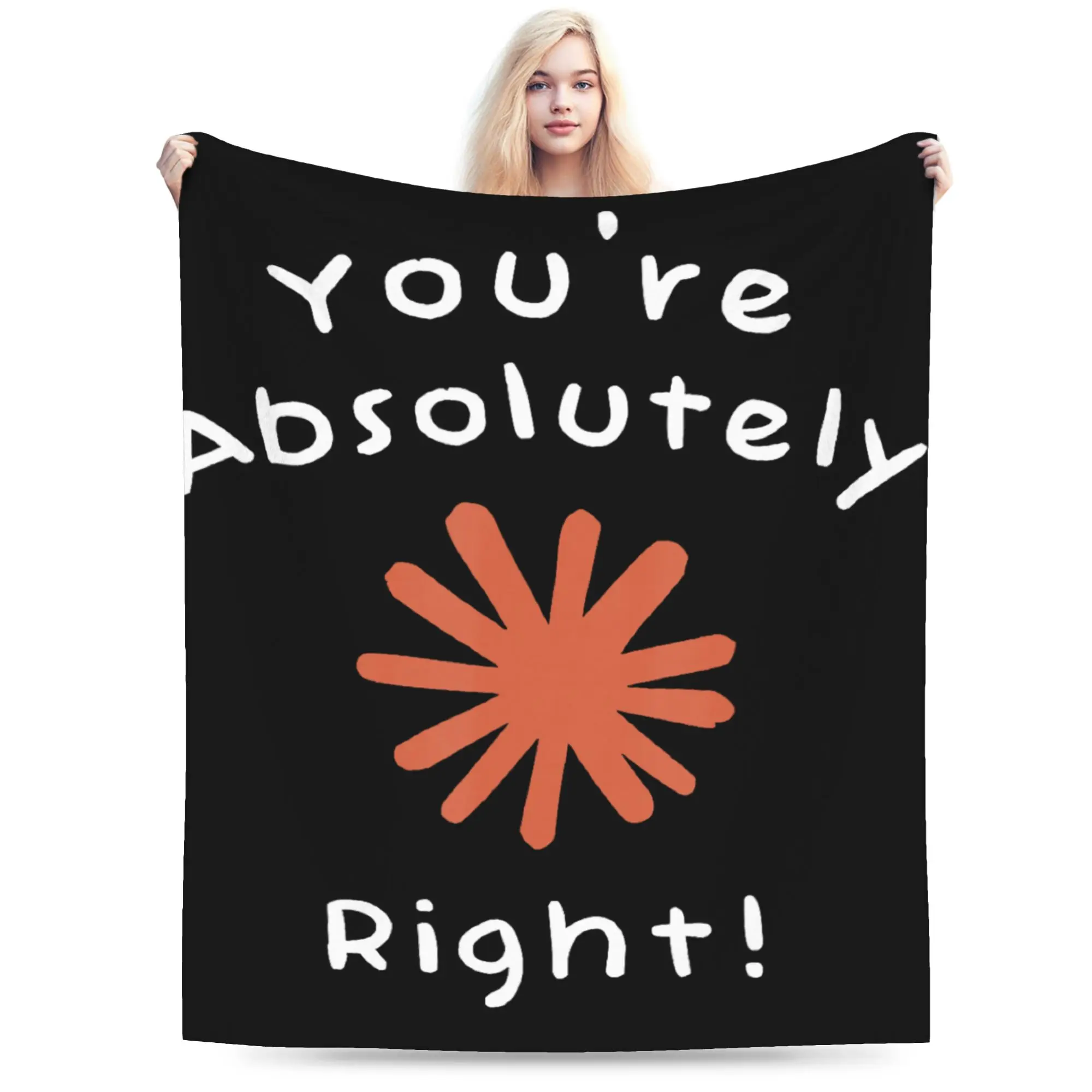 Super Soft Claude Code You're Absolutely Right  Throw Blanket Premium Flannel Fleece Lightweight  Bed Blanket Cozy Warm Blankets