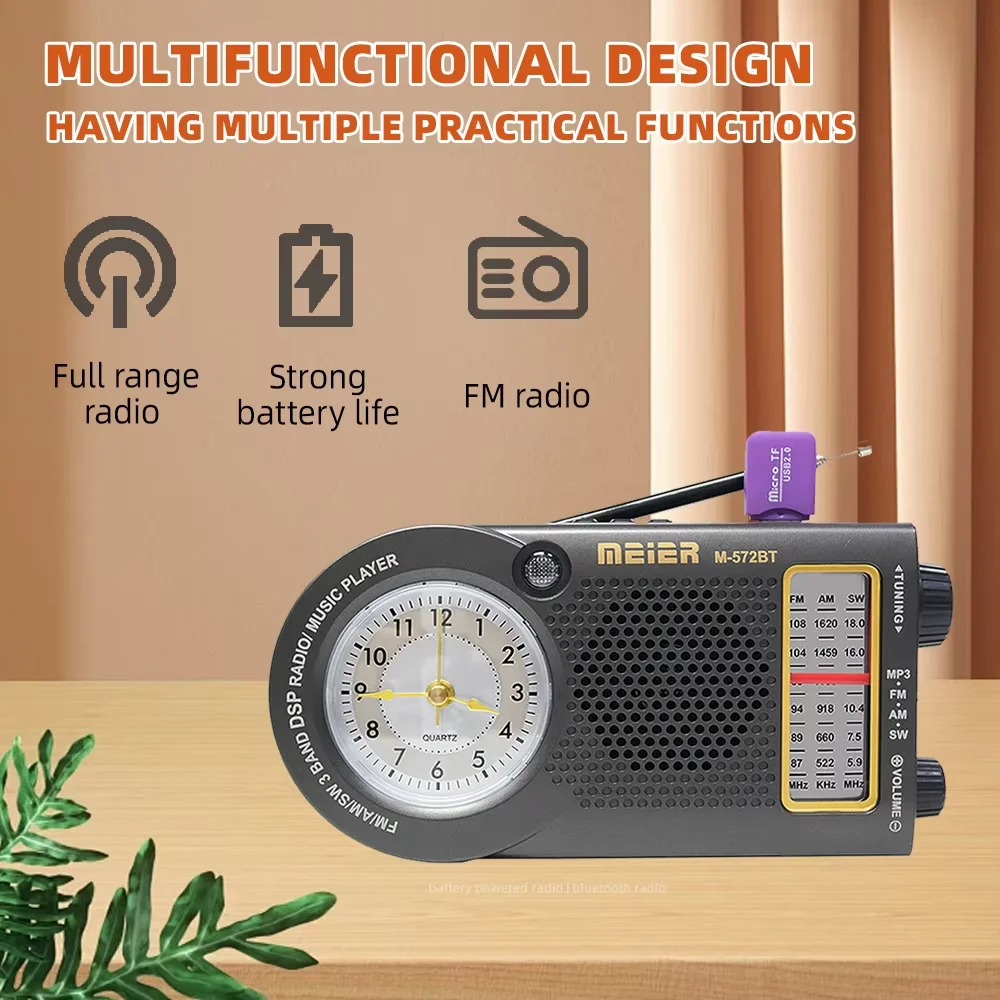 

Ретро-винтажное портативное AM/FM-радио с Bluetooth-колонкой, настенное, подключаемое к сети, для дома и улицы, перезаряжаемое транзисторное радио