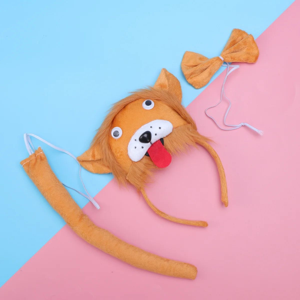 3Pcs Lion Ears Headband Tie Tail Set Kids Animal Costume Party Favors Photo Props Kids Costumes Children Party Supplies
