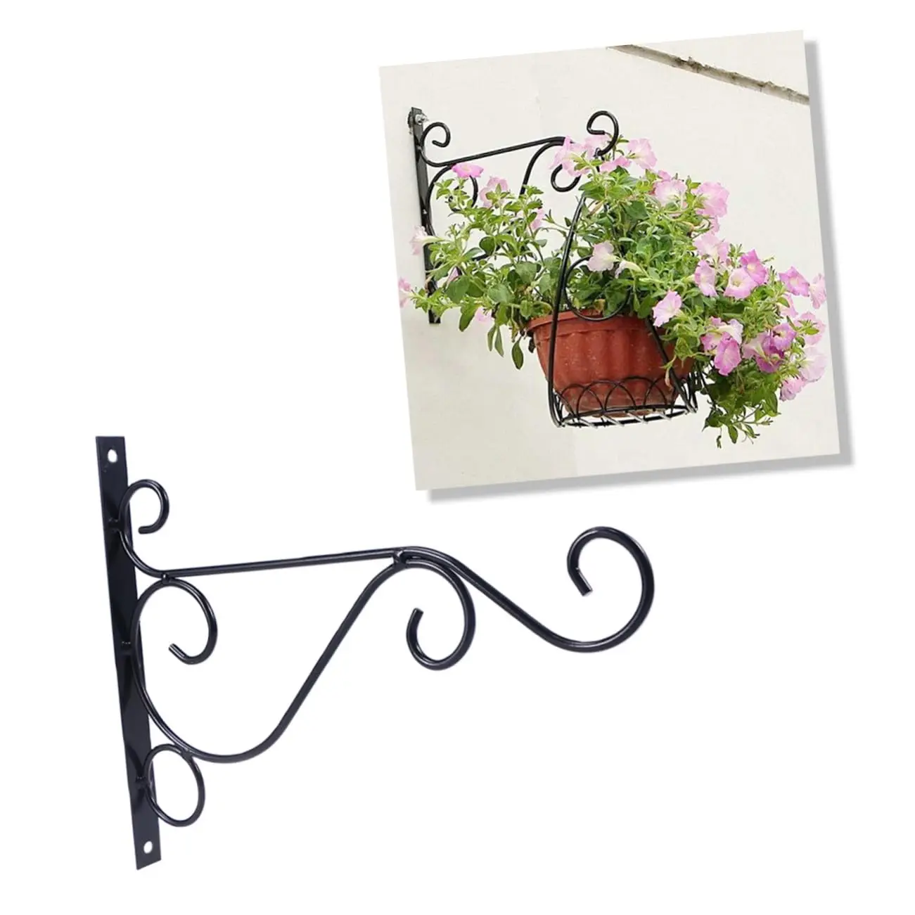

1PC Hanging Plants Bracket European Style Wall Planter Hooks Flower Pot Iron Lanterns Hanger for Garden Outdoor Indoor Patio