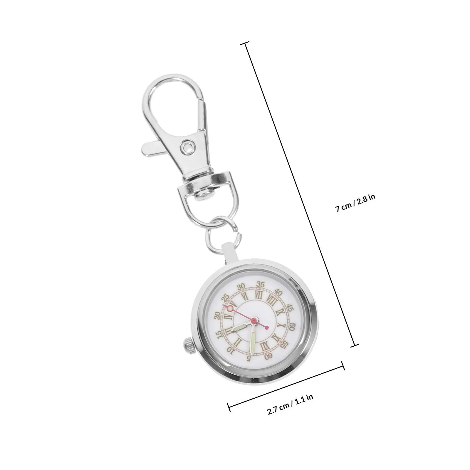 Large Dial Pocket Watch Students Hanging School Exam Watch Luminous Pointer Lightweight Keyring Clip on Perfect Gift for Outdoor