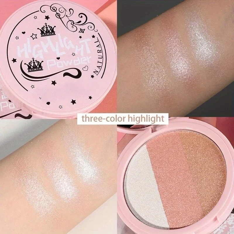 3 ألوان رمادي التشذيب لوحة ماتي أحمر الخدود اشراق كونتور لوحة متعددة الاستخدام لوحة ماكياج الوجه لتسليط الضوء على أحمر الخدود كونتور