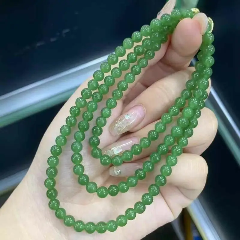 Natural Hotan Jade Buddha Bead Multi-Loop Bracelet Accessories Loose Beads Fashionable And Versatile