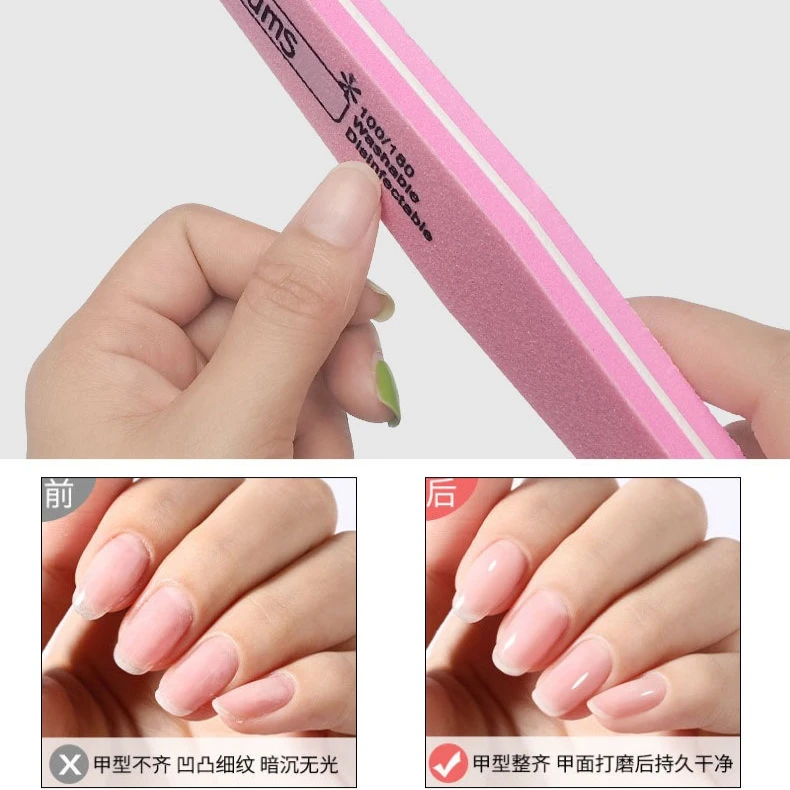 Lime à ongles professionnelle Double face, éponge colorée, polissage, ponçage, pédicure, outils de manucure, 8 pièces