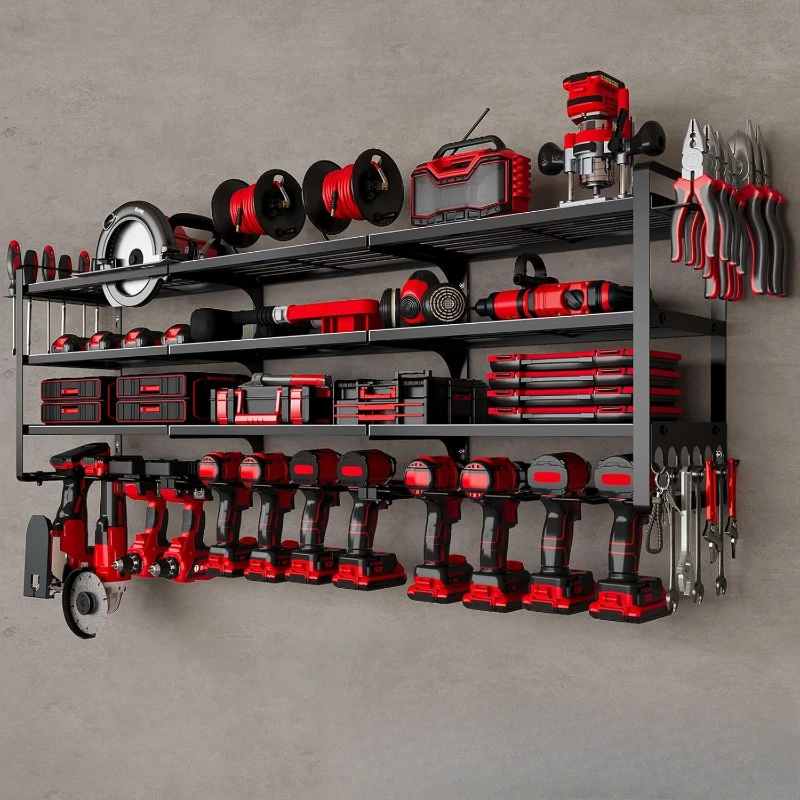 

Multi-layer power tool storage rack Wall-mounted hand drill tool rack Screwdriver storage rack