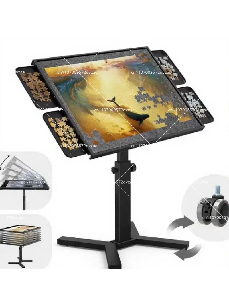 Adjustable Height Ergonomic Metal Desk for Gaming and Puzzle Assembly