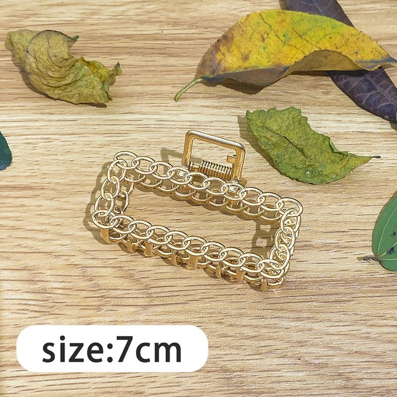 2026 Neue Damenmode Gold Hohl Geometrische Metall-Haarklammer Haarband Haarspangen Haarnadel Haarkrabbe Haaraccessoires – Detail 10