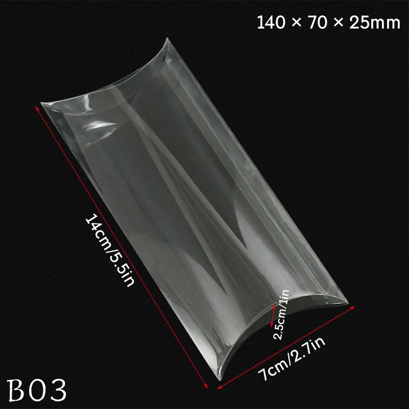 10 Stuks Kussen Vorm Doorzichtige Pvc Snoepdoos Transparante Geschenkverpakking Bruiloft Verjaardagsfeest Gunsten Decor Kerst Box Benodigdheden