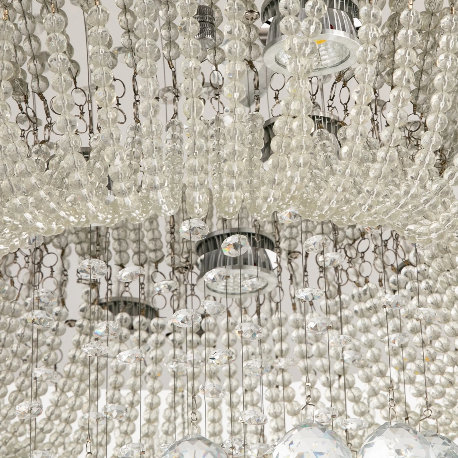 Crystal Ceiling Light 9*LED Crystal Chandeliers Modern Crystal Ceiling Lamp with 3 Light Colors 5W GU10 Spotlights