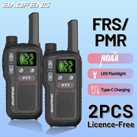 2PCS Baofeng BF-T18 Mini Dual PTT Walkie Talkie Portable PMR FRS Flashlight Support Type-C Charger NOAA For Hunting Camping