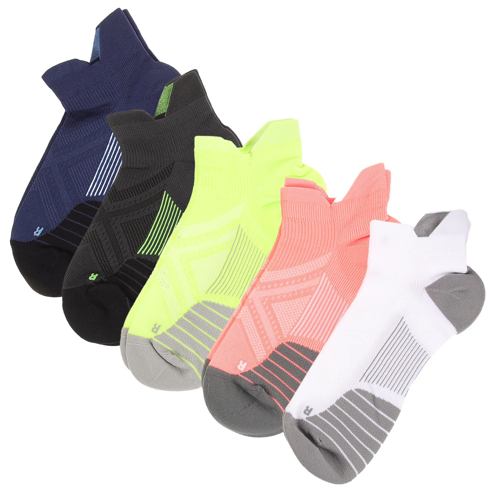 

5Pairs Breathable Anti Slip Running Socks Mesh Design Flexible Opening Comfortable Casual Fashion Socks Men Women