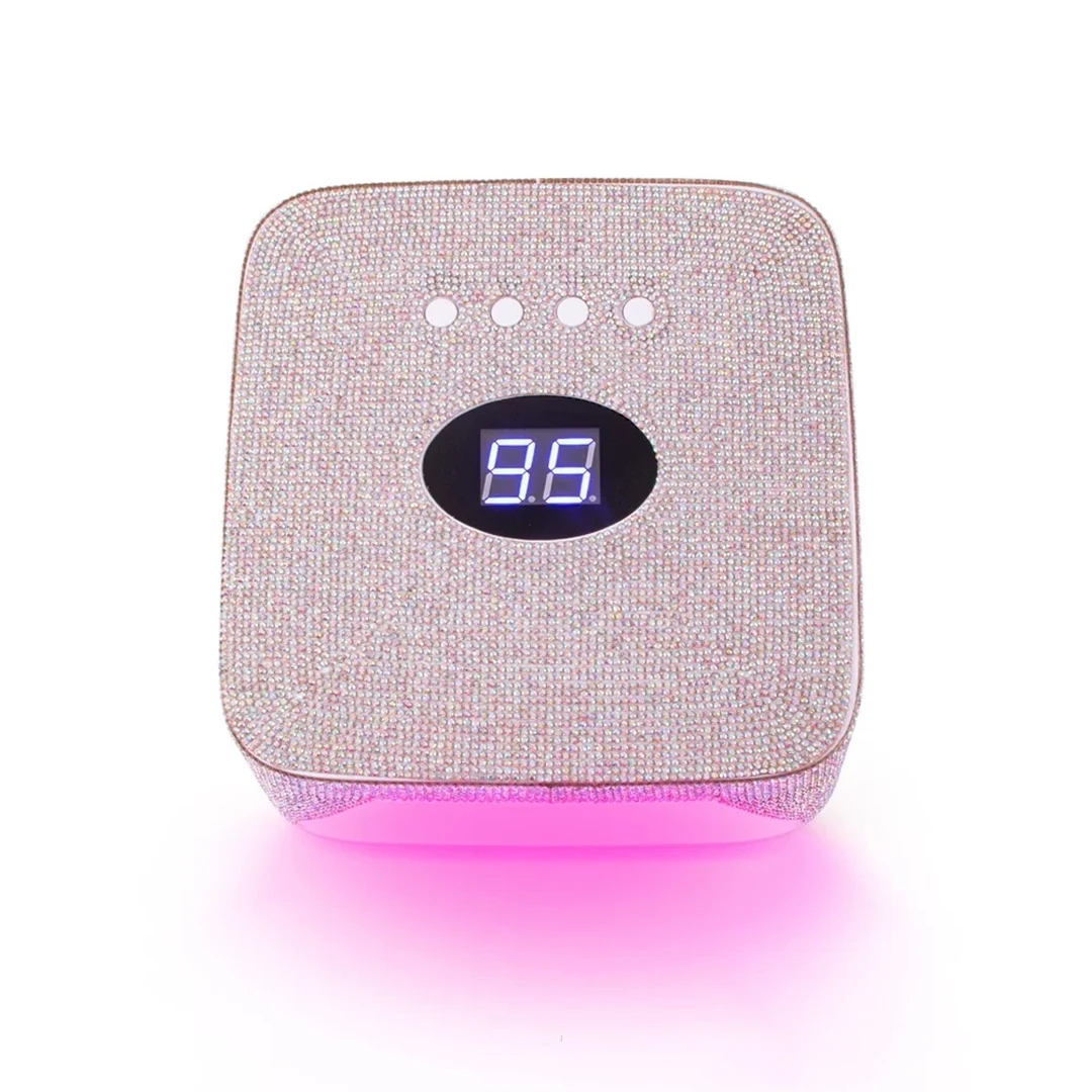 Rechargeable UV LED Nail Lamp 72W Cordless Light Nails With Rhinestone Heart Shaped Manicure Pedicure Machine Nail Tools