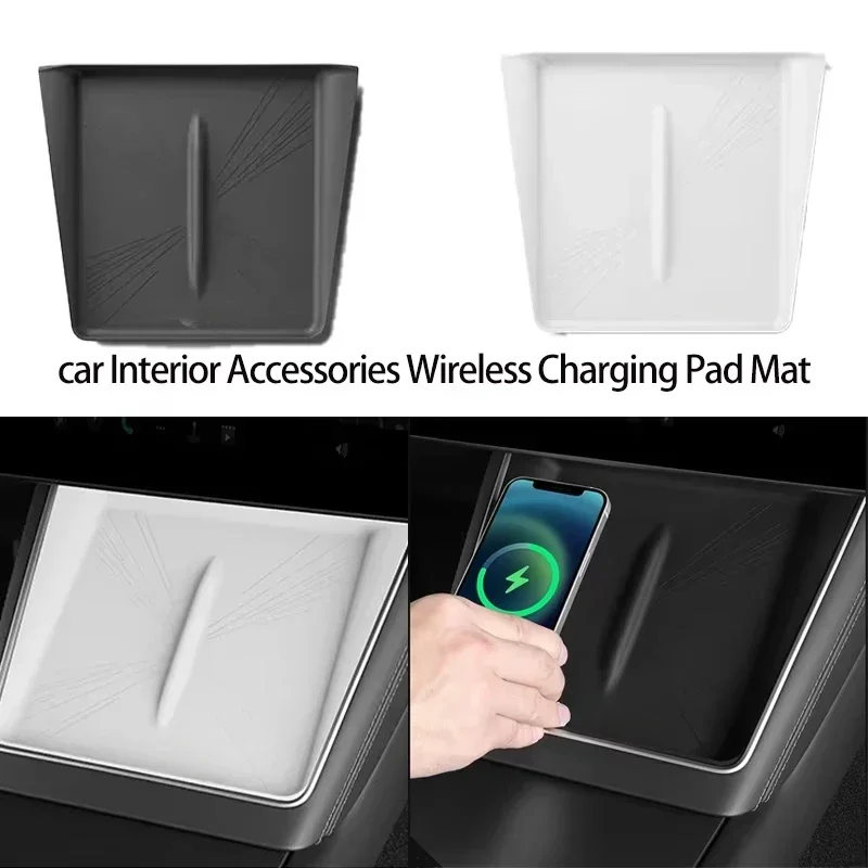 

Silicone Protector Cover For Tesla Model Y Juniper 2025 New MY Charger Cushion Interior Accessories Wireless Charging Pad Mat