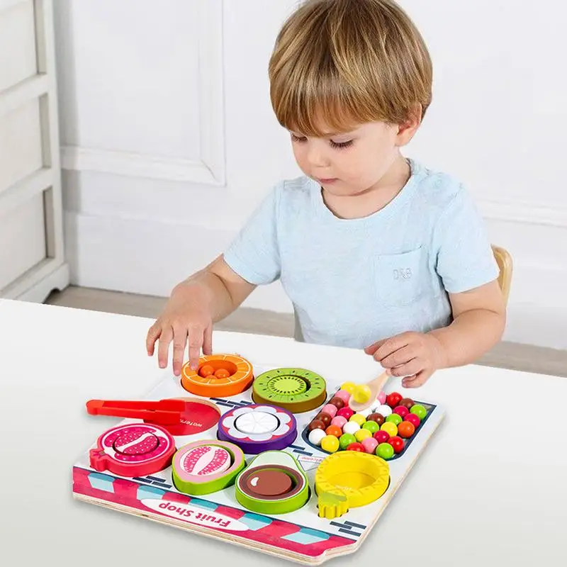 Wooden Board Bead Game Classification Fine Motor Skill Toy Color Sensory Educational Toy Preschool Learning Educational Color