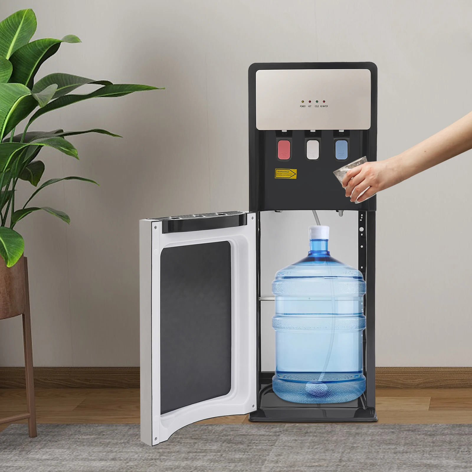 

Диспенсер для горячей и холодной воды с нижней нагрузкой, предохранительный замок, 110 В для домашнего офиса, отопление 500 Вт и охлаждение 90 Вт, серебристо-серый