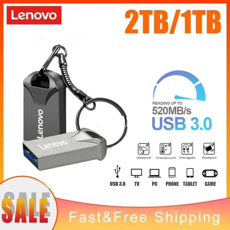 Lenove 2TB High Speed Usb 3.0 Type-C Interface Mobile Phone Pen Drive 1TB Computer Dual-Use OTG Dual Flash Memory USB U Disk