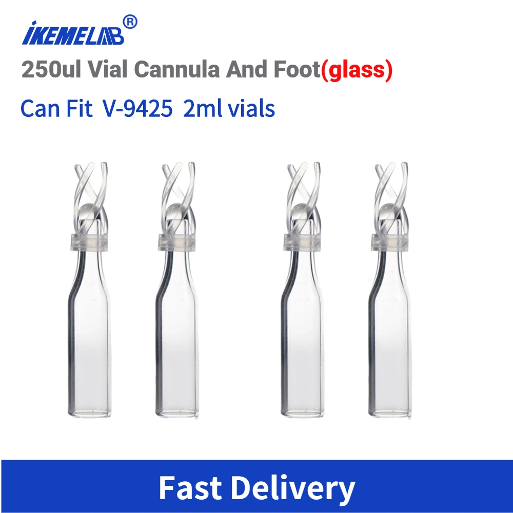 HPLC 2ml Vials Accessories 250ul Micro-Insert With Mandrel Interior And Polymer Feet Conical Tube Suits For V-9425 Bottle