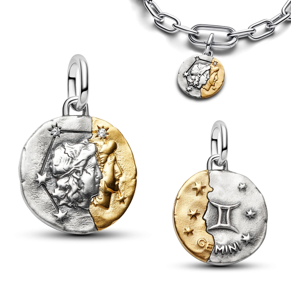 Hot Selling Vintage 925 Sterling Silver Lucky Disc Zodiac Maple Leaf Scarecrow Owl Pendants Bracelet Necklace DIY Jewelry Gift view 4