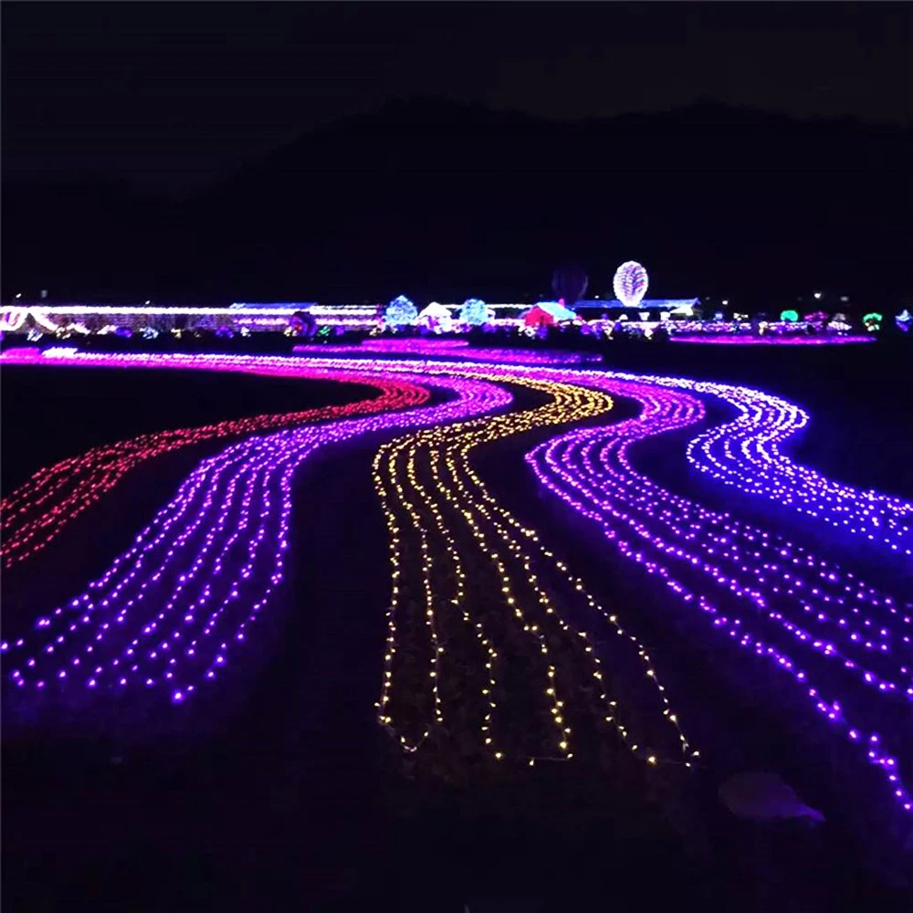 LED Net Curtain Light 110V 220V Fairy Lights Outdoor String Christmas Garlands Xmas Party Garden Wedding Decoration 3X2M 6X4M