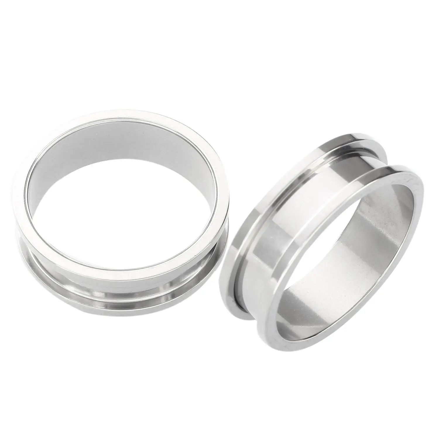 1 par de tapones para los oídos de acero inoxidable con ajuste de tornillo, anillos, túneles para carne, joyería para Piercing, Color acero, 22mm