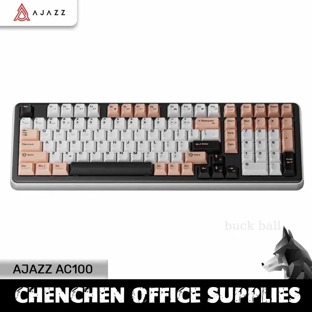 azazz teclado gaming mecanico liga de aluminio 24g wired 100 keys rgb gasket mode bluetooth 24g presente ac100 01